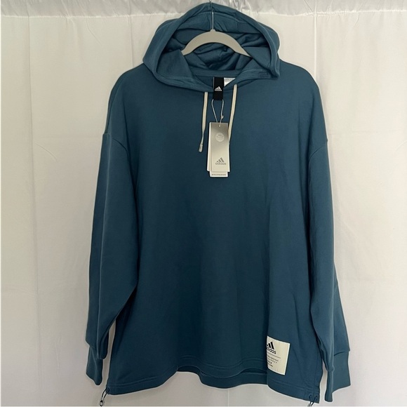 adidas Other - Adidas Hoodie Blue Oversized Straight Hem Knit Small NWT's